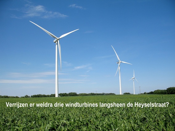 HERNE - Verrijzen er weldra drie windturbines langsheen de Heyselstraat? - Editiepajot
