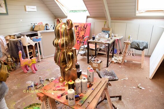 Het atelier van de kunstenaar.- Foto Marc Colpaert
