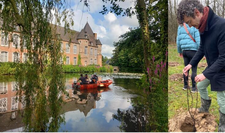 De afbeelding toot het kasteel Kruikenburg en schepen Belsack