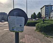 Fietskrakken-borden wijzen op moeilijke punten foto stad Halle 