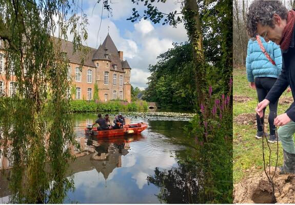 De afbeelding toot het kasteel Kruikenburg en schepen Belsack